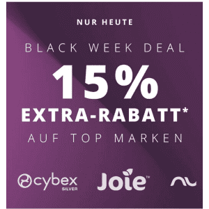 babywalz Black Week – 15% Rabatt auf Top-Marken (zB. Cybex) und 20% auf Maxi Cosi!