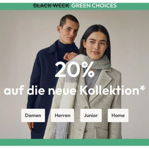 hessnatur Black Week Green Choices – 20% Rabatt auf die aktuelle Kollektion