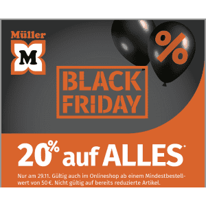 Müller Black Friday 2024 – 20% Rabatt auf alles – alle Infos!