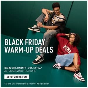 Puma Black Friday Warm up Deal – 20% Extra-Rabatt auf ausgewählte Sneaker (inkl. Sale)