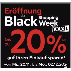 XXXLutz Black Friday 2024 – bis zu 20% Rabatt auf euren Einkauf